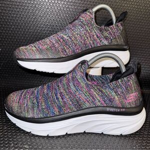 Skechers D Lux Walker Multicolor Running Walking Shoes Sneakers Womens Size 8